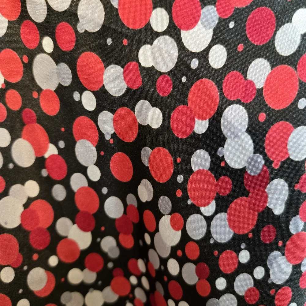 Sensara Red Black Dots Satin Chemise with Lace Ruffles 1X (6211)